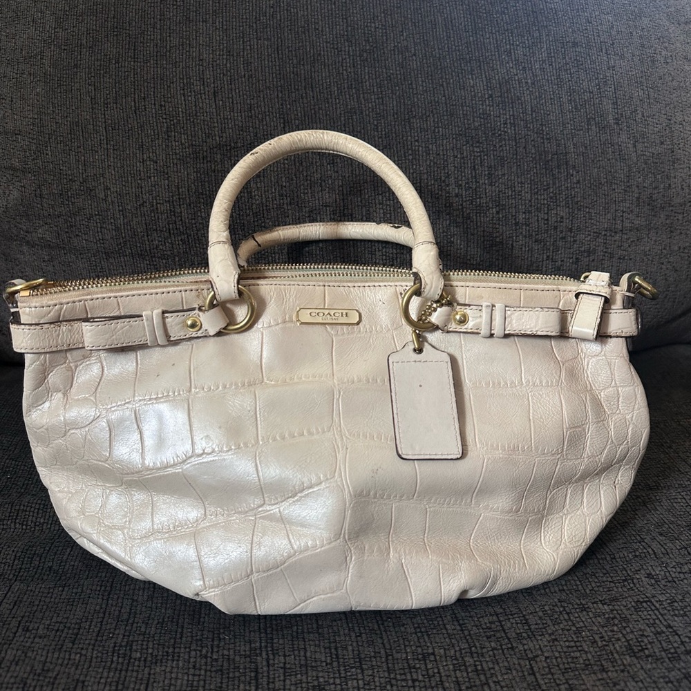 Coach Sophia Madison Croc-Embossed Satchel bag leather